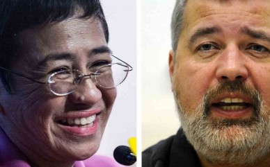 Maria Ressa e Dmitry Muratov - Cedida/Montagem