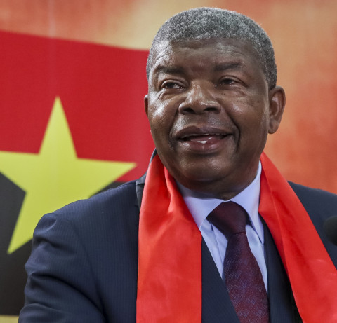 João Lourenço na primeira conferência de imprensa após o resultado final das eleições presidenciais que o conduziram para um segundo mandato