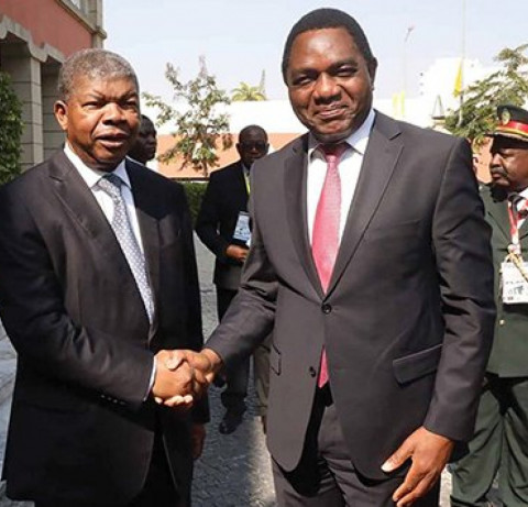 Chefes de Estado de Angola, Jo&atilde;o Louren&ccedil;o, e da Z&acirc;mbia, Hakainde Hichilema
