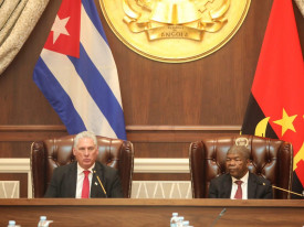 Presidentes de Angola, Jo&atilde;o Louren&ccedil;o, e de Cuba, Miguel Diaz-Canel - Augusto dos Santos/GiraNot&iacute;cias 