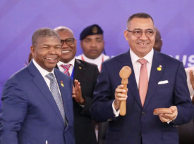 Presidente da Rep&uacute;blica, Jo&atilde;o Louren&ccedil;o, e o seu homologo de S&atilde;o Tom&eacute; e Pr&iacute;ncipe, Carlos Vila Nova - Arquivo - CIPRA