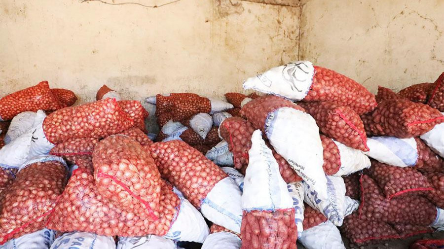 Produ&ccedil;&atilde;o de batata e cebola