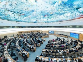 Sala do Palácio das Nações em Genebra, Suíça - Cedida