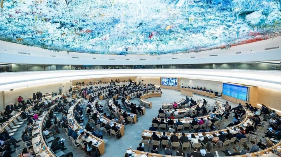 Sala do Palácio das Nações em Genebra, Suíça
