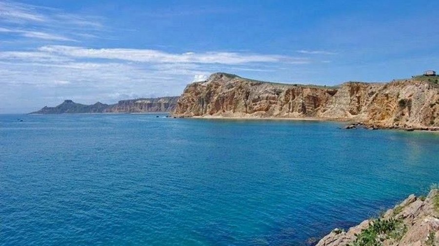 Praia da baía azul, em Benguela