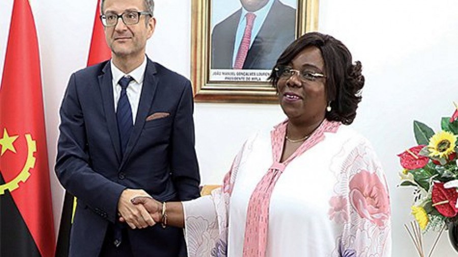 Vice-presidente do MPLA, Luísa Damião, com embaixador sérvio, Milos Perisic.