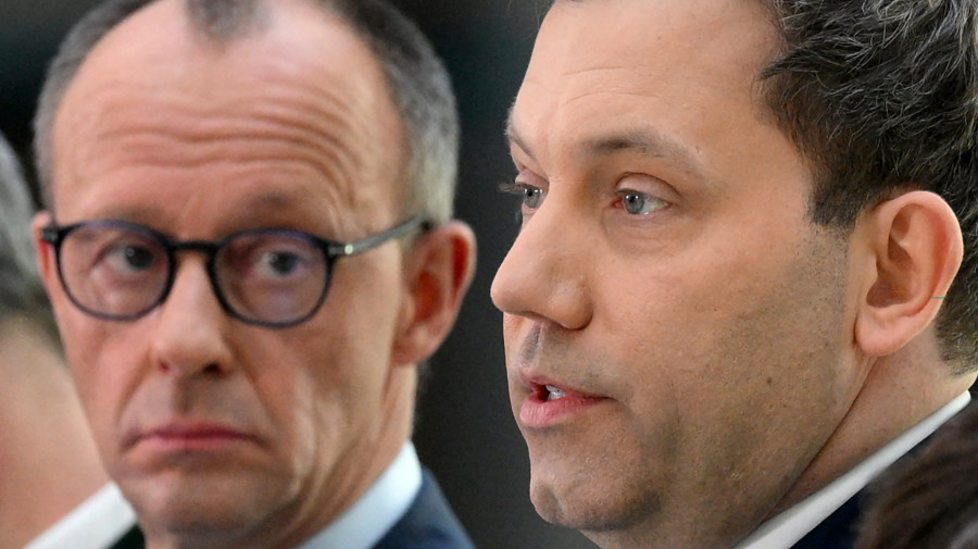 Os líderes dos partidos CDU (esq.) e SPD da Alemanha