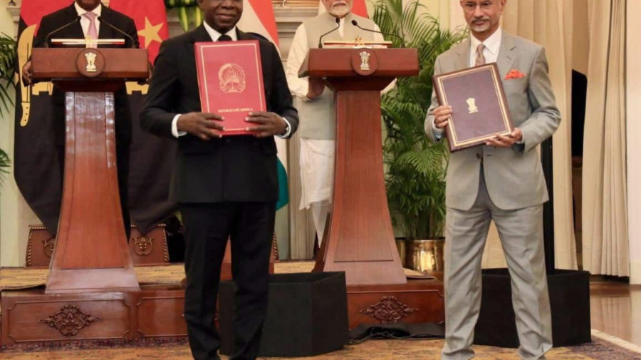 Presidente João Lourenço e Primeiro-Ministro Narendra Modi assistem troca de instrumentos jurídicos