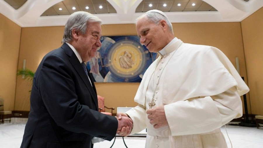SG da ONU e Papa Leão XIV falam sobre "cooperação" paz e segurança