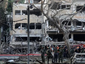 Edifício da embaixada dos EUA em Telavive danificado por míssil iraniano - DR