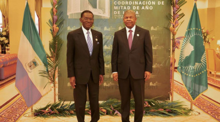 Presidente da União Africana, João Lourenço, e o seu homólogo da Guiné Equatorial, Teodoro Obiang Nguema - CIPRA