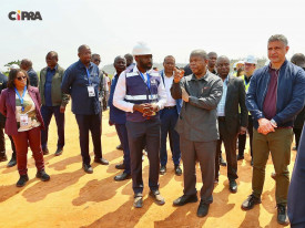 Presidente da República, João Lourenço, durante a visita as obras da Quilonga e Bita - CIPRA