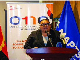 Ministra da Administração Pública, Trabalho e Segurança Social, Teresa Rodrigues Dias, no lançamento do Observatório Nacional do Emprego - Edições Novembro