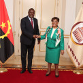 Presidente da Assembleia Nacional, Carolina Cerqueira, recebe Presidente do Parlamento Pan-Africano, Fortune Charumbira