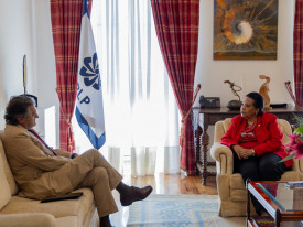 Fátima Jardim com representante português na CPLP - DR