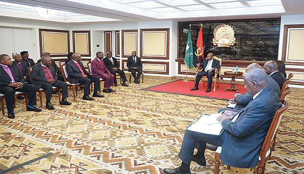 Presidente da União Africana, João Lourenço, recebe em audiência Colégio de Bispos Metodistas Africanos