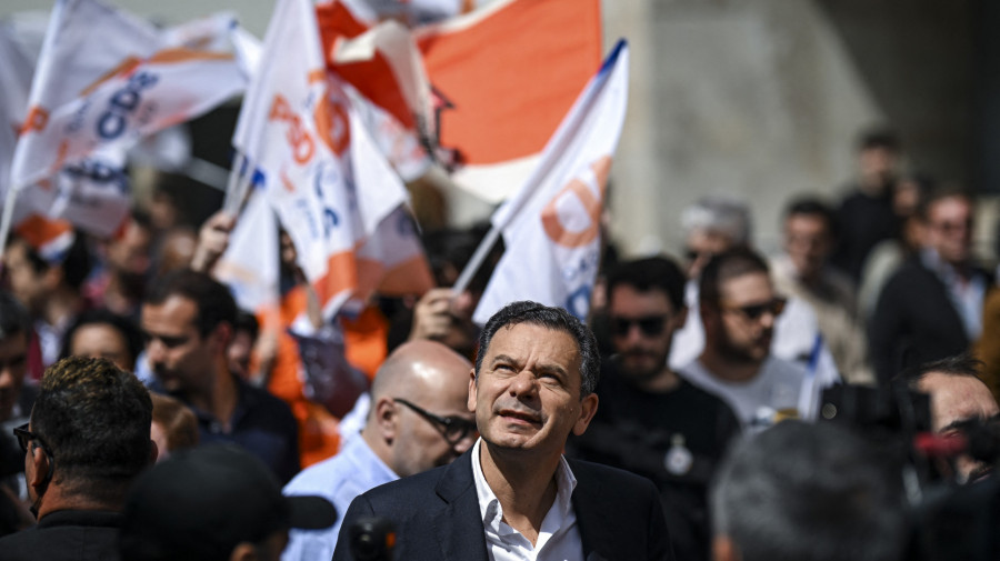 L&iacute;der do Partido Social Democrata, Lu&iacute;s Montenegro, em plena campanha para as aut&aacute;rquicas