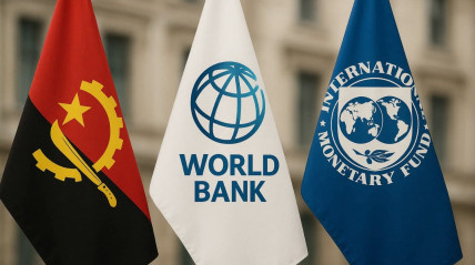 Bandeiras de Angola, Banco Mundial e Fundo Monetário Internacional (FMI) - DR