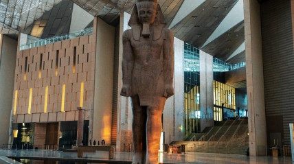 Um pormenor do Grande Museu do Egipto  - Cedida