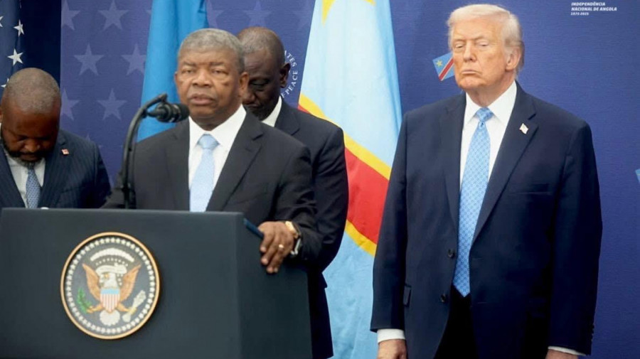 Presidente da Rep&uacute;blica, Jo&atilde;o Louren&ccedil;o, discursa, em Washington, na cerim&oacute;nia de  assinatura do acordo de paz entre RDC e Rwanda
