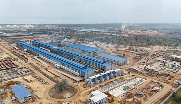 F&aacute;brica de alum&iacute;nio electrol&iacute;tico Huatong Angola Industry, no Parque Industrial da Zona Franca da Barra do Dande, prov&iacute;ncia do Bengo