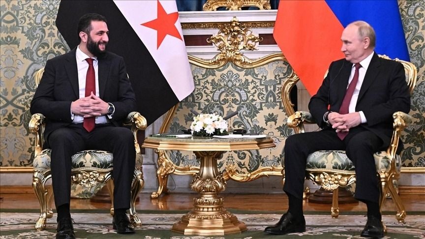 Putin recebe al-Sharaa e transmite apoio russo para reconstru&ccedil;&atilde;o da S&iacute;ria