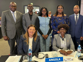 Ministra da Sa&uacute;de, S&iacute;lvia Lutucuta, e membros da delega&ccedil;&atilde;o que participa na reuni&atilde;o de ministros de &Aacute;frica - Cedida