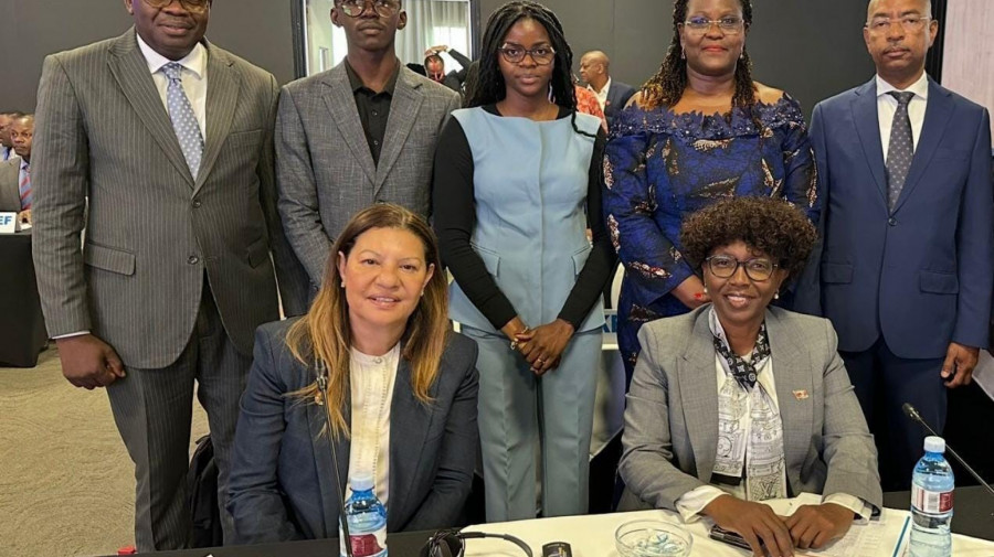 Ministra da Sa&uacute;de, S&iacute;lvia Lutucuta, e membros da delega&ccedil;&atilde;o que participa na reuni&atilde;o de ministros de &Aacute;frica