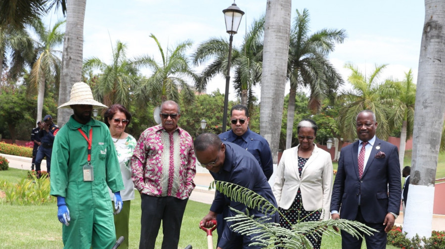 Presidente da Assembleia Nacional, Ad&atilde;o de Almeida, planta &aacute;rvore para saudar o Dia Nacional do Ambiente