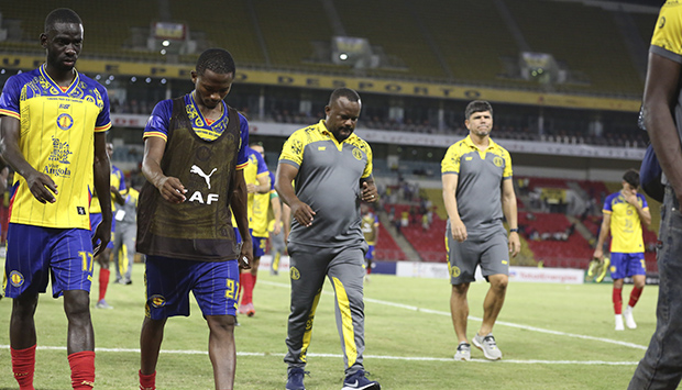 Petro de Luanda no final do jogo com o Simba da Tanz&acirc;nia, em futebol, para a Liga dos Campe&otilde;es