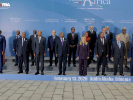 Presidente da Rep&uacute;blica, Jo&atilde;o Louren&ccedil;o, entre os participantes na segunda Cimeira It&aacute;lia-&Aacute;frica, realizada em Adis Abeba (Eti&oacute;pia) - CIPRA