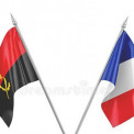 Bandeiras de Angola e da Fran&ccedil;a 