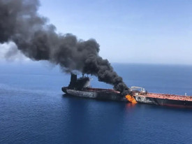 Navio atingido  - DR