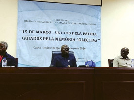 Ministro Jo&atilde;o Ernesto dos Santos (ao centro) presidiu acto do 15 de Mar&ccedil;o  - Edi&ccedil;&otilde;es Novembro 