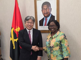 Encontro entre a ministra S&iacute;lvia Lutucuta e o embaixador do Jap&atilde;o  - DR