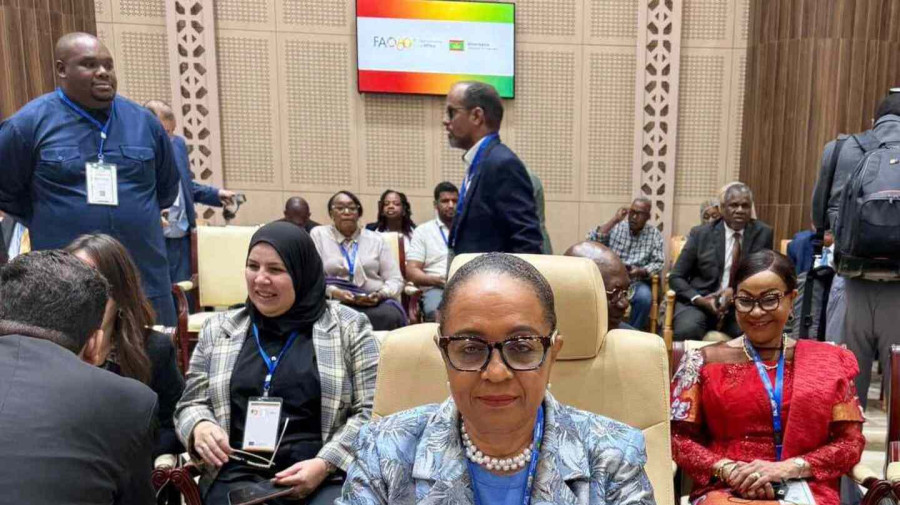 Secret&aacute;ria de Estado para as Rela&ccedil;&otilde;es Exteriores, Esmeralda Mendon&ccedil;a, participa, em Nouakchott, Maurit&acirc;nia, na reuni&atilde;o ministerial da FAO
