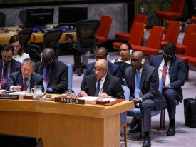 Representante permanente de Angola junto das Na&ccedil;&otilde;es Unidas, Francisco Jos&eacute; da Cruz, discursa no Conselho de Seguran&ccedil;a da ONU - Cedida