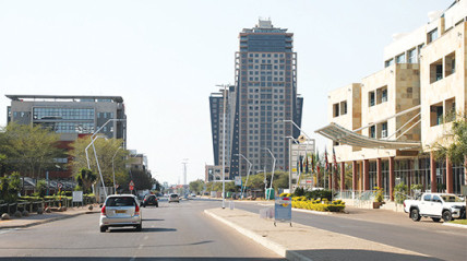 Um pormenor da cidade de Gaberone, Botswana 