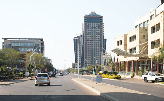 Um pormenor da cidade de Gaberone, Botswana 