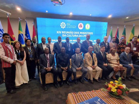 Ministro da Cultura, Filipe Zau, participou na d&eacute;cima quarta reuni&atilde;o dos ministros da CPLP, em Timor Leste - Cedida