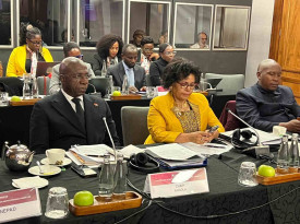 Ministro T&eacute;te Ant&oacute;nio (&agrave; esq.) na Reuni&atilde;o da NEPAD, em Joanesburgo, &Aacute;frica do Sul - MIREX