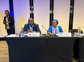 Deputado &agrave; Assembleia Nacional, L&aacute;zaro Kalunha (esq.), eleito vice-presidente de uma comiss&atilde;o do FP-SADC - Assembleia Nacional