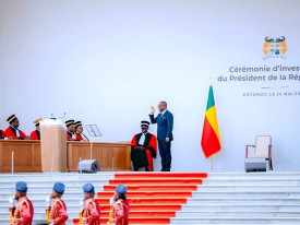 Presidente eleito do Benim, Romuald Wadagni, presta juramento na sua tomada de posse - Cedida