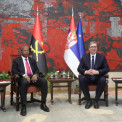 Jo&atilde;o Louren&ccedil;o com o hom&oacute;logo s&eacute;rvio, Aleksandar Vucic
