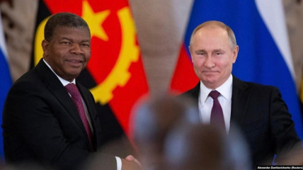 Presidente Jo&atilde;o Louren&ccedil;o, de Angola, e Presidente Vladimir Putin, da R&uacute;ssia
