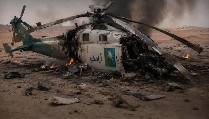 Helic&oacute;ptero cai e mata 14 pessoas num complexo petrol&iacute;fero na Ar&aacute;bia Saudita