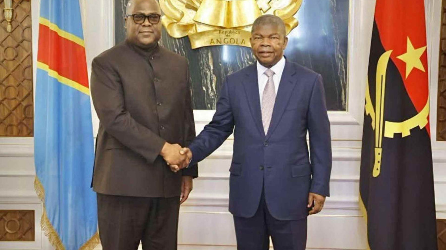 Presidentes Jo&atilde;o Louren&ccedil;o e F&eacute;lix Tshisekedi 