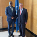 Ministro das Rela&ccedil;&otilde;es Exteriores, T&eacute;te Ant&oacute;nio, reuniu-se com o Secret&aacute;rio-geral da ONU, Ant&oacute;nio Guterres, em Genebra (Su&iacute;&ccedil;a)