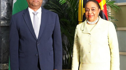 Secret&aacute;ria de Estado para as Rela&ccedil;&otilde;es Exteriores, Esmeralda Mendon&ccedil;a, reuniu-se com embaixador de Cuba acreditado em Angola, &Oacute;scar L&eacute;on Gonzalez