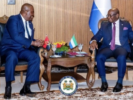 Embaixador de Angola, Eust&aacute;quio Janu&aacute;rio Quibato, acreditado pelo Presidente da Serra Leoa, Julius Maada Bio - MIREX